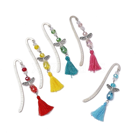 Tibetan Style Alloy Hook Bookmarks AJEW-JK00333-1