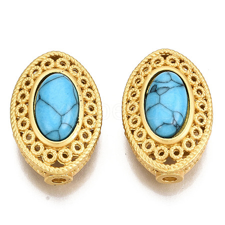 4-Hole Synthetic Turquoise Beads KK-S310-39A-1