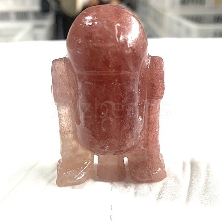 Natural Strawberry Quartz Carved Robot Figurines PW-WGAEA8B-07-1