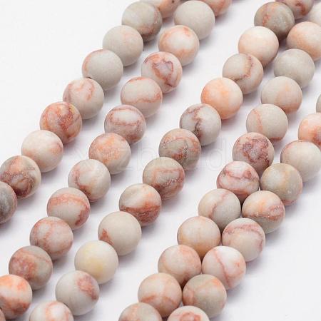 Natural Red Netstone Beads Strands G-F518-17-6mm-1