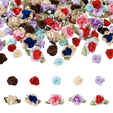  Jewelry 10 Style Polyester Imitation Flower Ornamenrt Accessories DIY-PJ0001-33-1