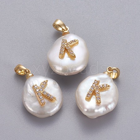 Natural Cultured Freshwater Pearl Pendants KK-L187-A-01K-1