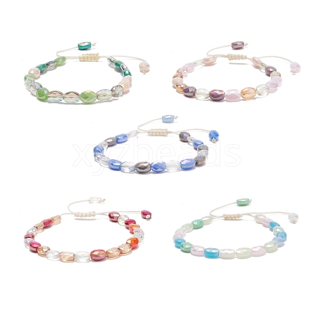 Bling Glass Braided Bead Bracelet for Women BJEW-JB08231-1