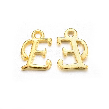 Golden Plated Alloy Letter Pendants PALLOY-J718-01G-E-1