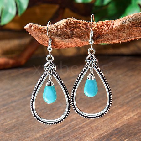 Bohemian Style Alloy Acrylic Dangle Earrings WG0B115-05-1