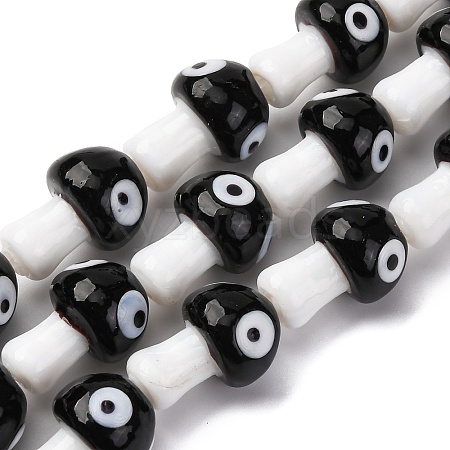 Handmade Evil Eye Lampwork Beads Strands LAMP-S069-01B-1