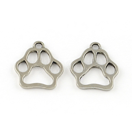 Dog Paw Prints Tibetan Style Alloy Pendants TIBEP-R338-01AS-NR-1