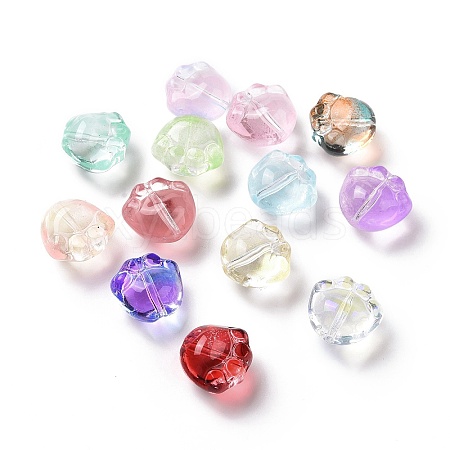 Transparent Spray Painted Glass Beads GLAA-I050-05-1