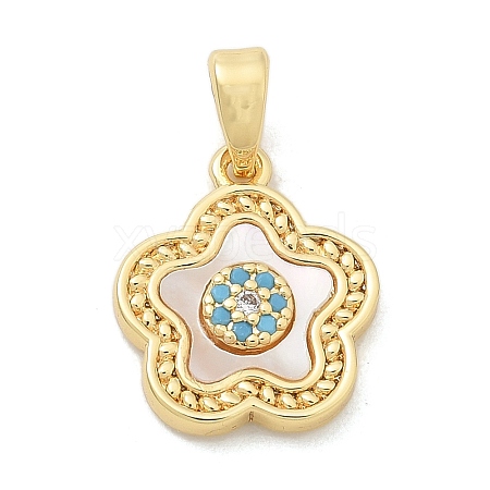 Brass Micro Pave Cubic Zirconia Pendents KK-M303-01G-04-1