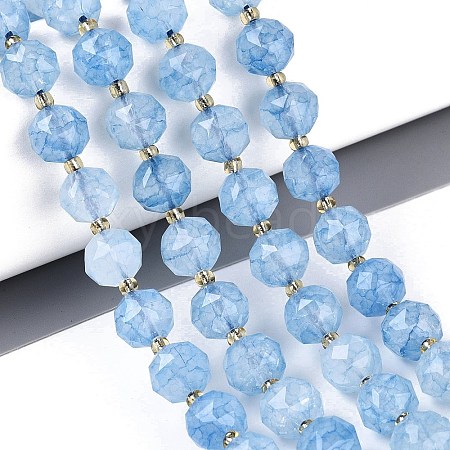 Ombre Effect Dyed Transparent Crackle Glass Beads Strands GLAA-Q111-10MM-02-1