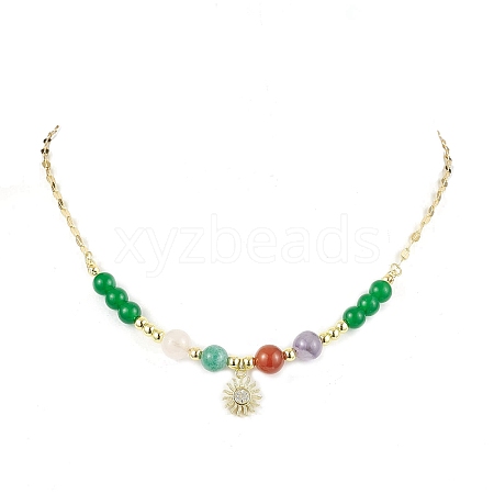 Natural & Dyed Malaysia Jade Beaded Necklaces for Women NJEW-JN04802-1