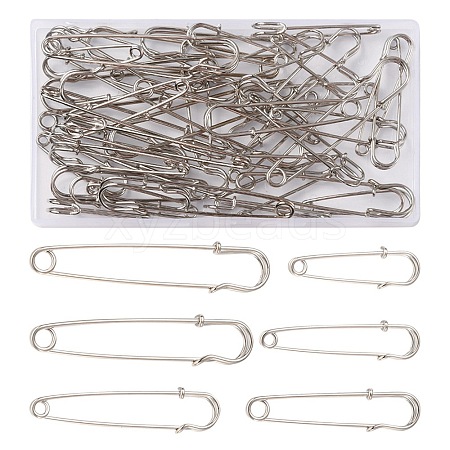 45Pcs 6 Size Iron Kilt Pins Brooch Clasps Jewelry Findings IFIN-YW0001-73-1