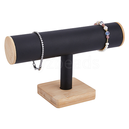 PU Imitation Leather T Bar Bracelet Display Stands BDIS-WH0003-28-1