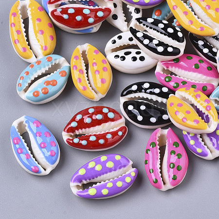 Natural Cowrie Shell Beads SSHEL-N034-35-1