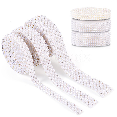 6Pcs Self Adhesive Resin Rhinestone & Plastic Tape DIY-TA0011-68-1