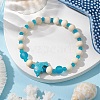 Synthetic Turquoise & Wood & Glass Beaded Stretch Bracelets for Women BJEW-JB11124-03-2