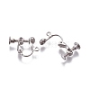 Rack Plated Brass Screw Clip-on Earring Findings X-KK-P169-04P-2