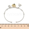 Brass Micro Pave Clear Cubic Zirconia Charm Bangles for Women BJEW-Z089-04G-5