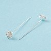 Brass Micro Pave Clear Cubic Zirconia Flower Head Pins LS-KK-G413-01S-4