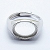 Anti-Tarnish Rhodium Plated 925 Sterling Silver Finger Ring Components STER-G027-11P-1