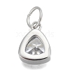 304 Stainless Steel Cubic Zirconia Pendant X-ZIRC-P080-B09-2