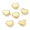 Heart Brass Beads KK-G555-07G-1