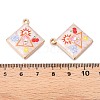 Printed Rack Plating Alloy Enamel Pendants ENAM-T020-05D-3