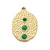 304 Stainless Steel Natural Green Aventurine Pendants STAS-H235-09G-03-1