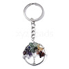 Natural Mixed Gemstone Chips Chakra Keychain G-N0326-003D-1