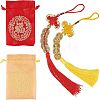 SUPERFINDINGS Polyester Chinese Feng Shui Five Emperor Money Copper Coins Tassel Pendant AJEW-FH0002-34-1