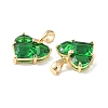 Brass Micro Pave Cubic Zirconia Charms KK-L208-03G-02-3