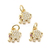 Rack Plating Brass Micro Pave Cubic Zirconia Charms KK-K270-17G-4