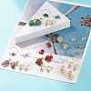 3 Pairs 3 Style Natural Gemstone Chips Beaded Cluster Dangle Stud & Leverback Earrings EJEW-JE04895-2