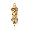 Rack Plating Brass Micro Pave Cubic Zirconia Hollow Column Links Connector Charms ZIRC-F142-50A-B01-1