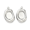 304 Stainless Steel Pendant Cabochon Settings STAS-C167-07A-P-1
