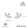 S925 Sterling Silver Clear Cubic Zirconia Stud Earrings JF7438-2-2