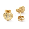 Rack Plating Brass Micro Pave Clear Cubic Zirconia Stud Earrings EJEW-K299-01G-H-4