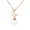 S925 Silver Rose Gold Pearl Shell Moon Necklace ZA6309-1