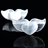 Heart with Wing Natural Selenite Figurines DJEW-PW0021-23-2