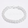 304 Stainless Steel Rope Chain Bracelets BJEW-H508-B-14S-1