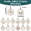  24Pcs 12 Styles 304 Stainless Steel Charms STAS-TA0002-31-3