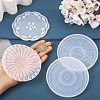 4Pcs 4 Style DIY Silicone Mandala Pattern Coaster Molds DIY-TA0006-42-11