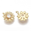 Brass Cubic Zirconia Charms KK-S355-014-NF-1