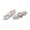 Rack Plating Alloy Rhinestone Charms PALLOY-O106-03P-01-2