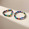 2Pcs 2 Size Dyed Natural Pearl Beaded Stretch Bracelets Set for Mother and Daughter BJEW-JB09189-2