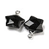 Natural Obsidian Pendants G-P540-01P-11-2