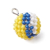 Glass Seed Beaded Volleyball Pendants PALLOY-MZ00535-3