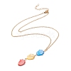 Natural Shell Tulip Pendant Necklace with 304 Stainless Steel Chains for Women NJEW-C016-15G-2