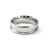 201 Stainless Steel Grooved Finger Ring Settings STAS-TAC0001-10F-P-2