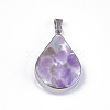 Natural & Synthetic Mixed Stone/Shell Pendants STAS-T043-02-2